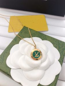 20style Designer Modemerk Ketting Choker 18K Gold vergulde roestvrijstalen ronde trui Letter Hangketting voor vrouwen sieraden