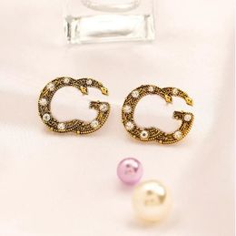 20style Fashion Classic G-Letter Designer Stud-oorbellen Diamant Brand Letter Round Earring For Women Charm Wedding Gifts Sieraden Accessoire Hoge kwaliteit Hoge kwaliteit