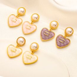 20style Plaqué Or Marque Designers Lettres Stud Géométrique Célèbre Femmes Poulet Coeur Cristal Strass Perle Boucle D'oreille De Mariage Bijoux De Fête