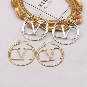 20 estilo chapado en oro marca diseñadores letras Stud Clip cadena geométrica famosa mujeres Sier Metal cristal Rhinestone perla pendiente