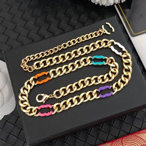 20style luxe merk Brass Designer ketting Designer Ketters Choker Love Chain Women Copper Letter Sieraden Accessoires