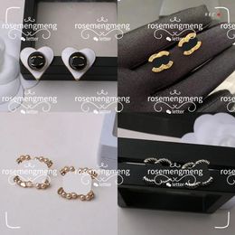 20 Stijl Luxe Merk Ontwerpers Letters Stud 18K Verguld 925 Zilver Vrouwen Kristal Strass Parel Oorbellen Bruiloft Sieraden