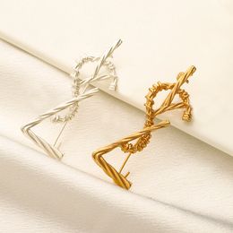 20 Estilo Luxury Women Men Designer Brand Broches Broches de acero de oro Broche de joyería de alta calidad Broche casarse