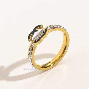20style retro designer merkbrief Bandringen 18k goud vergulde kristallen roestvrijstalen liefde bruiloft sieraden ring fijn snijvingerring