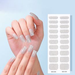 20 conseils/feuille paillettes paillettes enveloppes d'ongles bricolage vernis autocollant bandes adhésif brillant Nail Art autocollants manucure pour femmes filles cadeau