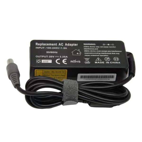 Cargador de laptop de adaptador de CA de 20V 3.25A para Lenovo ThinkPad R60 R61 T60 T61P X220 X201I X61S X200 X60 E40 X301 45N0119