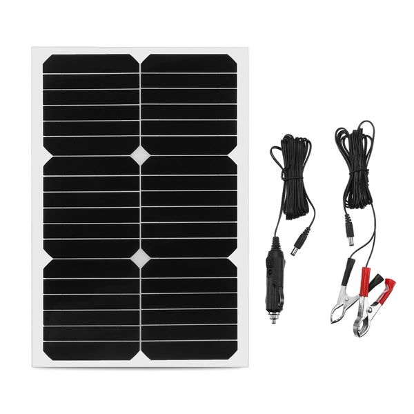 Cargador de batería de panel solar semiflexible mono de 20 W y 12 V para coche y barco