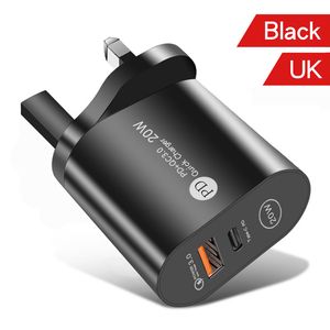 20W Charge Rapide PD USB Type C Chargeur Rapide Chargeur 3.0 EU US UK Plug Chargeur Mural Pour Samsung Xiaomi Huawei