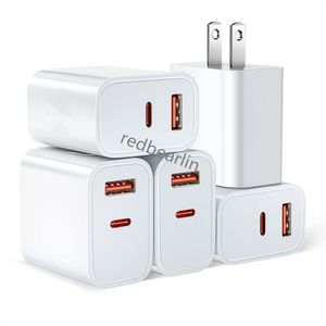 20W snelle snellaad 3a 12W 2.4a USB C Wall Charger Dual Ports PD Chargers voor iPhone 13 14 15 Pro Samsung S23 S23 S24 Utral HTC Xiaomi Android Telefoon PC