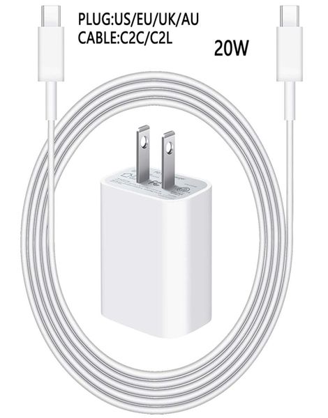 20W PD PD Adaptateur Fast Charger Cord Câble USB C Câble pour Apple Airpods iPhone 14 13 12 Mini 11 Pro Max Téléphone Charge Data Ligne3513380