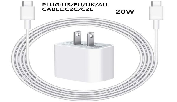 20W PD PD Adaptateur Fast Charger Cord Câble USB C Câble pour Apple Airpods iPhone 14 13 12 Mini 11 Pro Max Téléphone Charge Data Ligne1454757