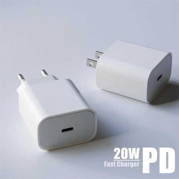 Adaptador de corriente para teléfono móvil, dispositivo de carga rápida PD de 20W para viaje, hogar, enchufe de EE. UU., UE, Reino Unido, para Iphone, Samsung, Xiaomi, teléfono inteligente