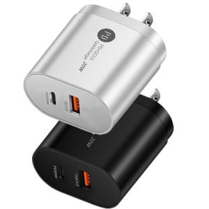 20W PD Fast Type C Chargeur mural USB C QC3.0 Chargeurs de voyage rapide pour iPhone 11 12 13 14 15 Samsung S20 S21 Tablet PC Android Phone