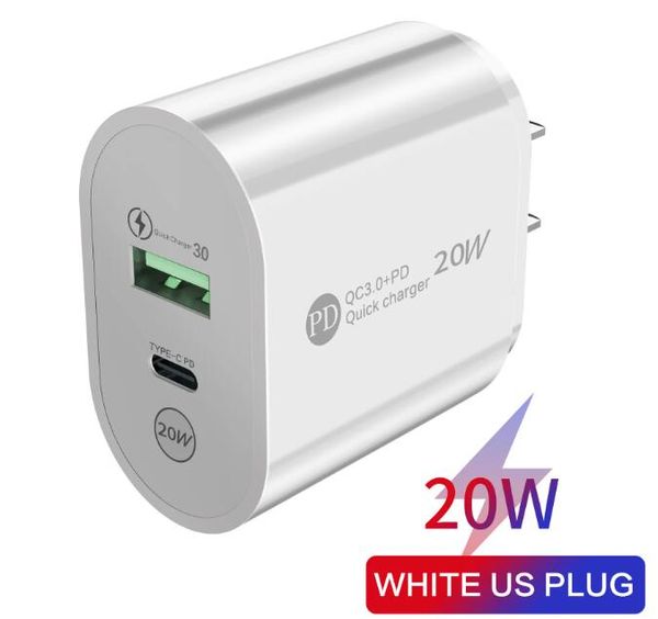 Chargeur USB PD 20W QC 3.0, adaptateur de Charge rapide pour iPhone 13 12 iPad mini Samsung S20 Ultra NOTE 20 10 HUAWEI
