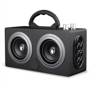 Altavoz de 20 W, altavoces portátiles de madera con Bluetooth, altavoz de baile para exteriores, estéreo inalámbrico, Supergraves, Subwooofer con mango de Radio FM