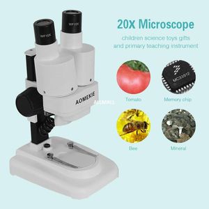 Freeshipping 20x LED-binoculaire stereo-microscoop PCB Soldeer Tool Insect Plant Horloge Studenten Science Educational Microscope Kids Gift