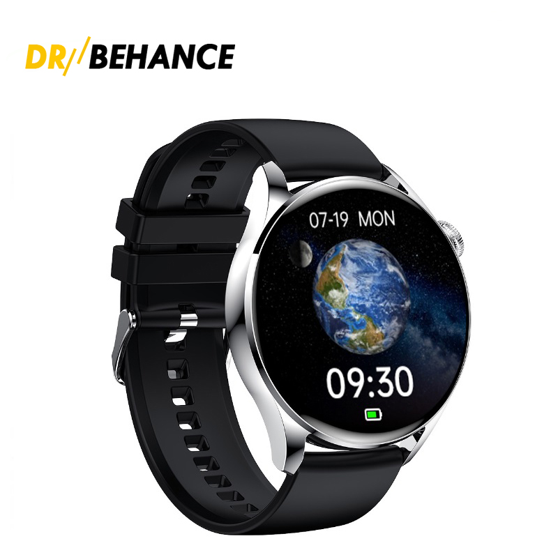 GT5 Smart Watch NFC Antwoord Call Fitness Tracker Draadloos opladen 1,28 inch Round Clock Diy Dial voor telefoon iOS Android smartwatch