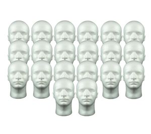 20x mannelijke piepschuim mannequin hoofd display model manikin kop voor pruikglazen6247266