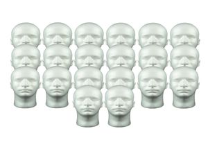 20x mannelijke piepschuim mannequin hoofd display model manikin kop voor pruikglazen6749186