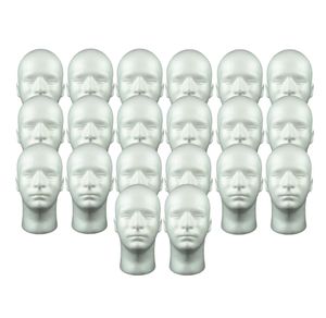 20x mannelijke piepschuim mannequin hoofd display model manikin kop voor pruik glazen9247373