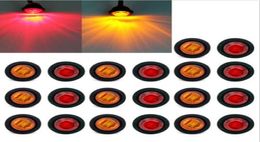 20x Mini 34quot Amberred LED Bullet Signals Signals Light Side Marker Tamier Trailer Car Styling3281455