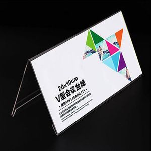 20x10cm grote acryl Clear Desktop Label Display Holder Card Stand Stand Rack Exhibitions Meetings Product Prijs Label Display LX4143