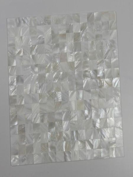 20x20 mm Couleur blanche Mère of Pearl Shell Mosaic Mosaic Sansamless Mesh Backer Bath Bower Wall Tile MS12340151129697129