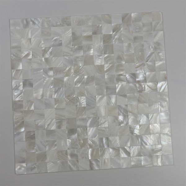 20x20mm couleur blanche mère de perle coquille mosaïque sans couture tuile support de maille carrelage mural de salle de bain # MS123218Q