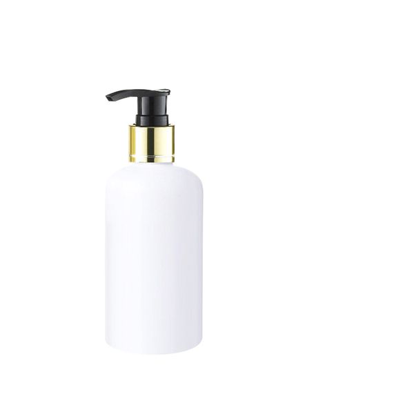 Bouteilles en plastique cosmétiques de pompe de lotion de vis de collier d'or de crème de corps blanche de 20X250 ml, bouteille de shampoing de savon liquide de 250cc avec le distributeur