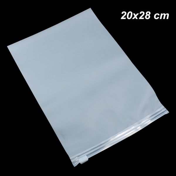 20x28 cm 50 piezas Bolsas de almacenamiento transparentes mate de plástico autoadhesivas para ropa de viaje con cremallera Paquete autoadhesivo de poliéster Bolsas de almacenamiento