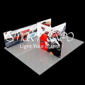 20x30 Grand affichage publicitaire de stand rétro-éclairé pour foire commerciale avec kit de cadre Sac de transport à impression personnalisée