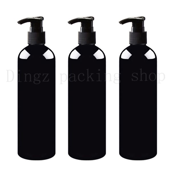 Botella de bomba de plástico negra de 20x500ml, botella de champú de mascota negra recargable, recipientes de maquillaje vacío, contenedor de cuidado personal, al por mayor