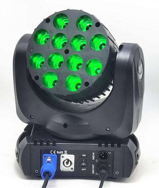 Lumière LED à tête mobile fascio 12x12 w rgbw 4 en 1, 4 pièces, couleur avec avance 9/16 canaux DMX pour dj disco fête spettacolo luci