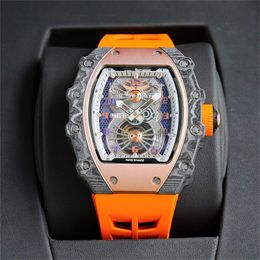 21-02 Montre de Luxe Mens Watches 40x50x16mm Mouvement mécanique Case de fibre de carbone Case de luxe Wrist Wrist Wrists Relojes 01