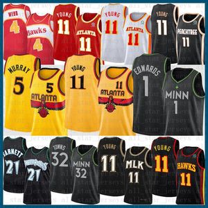 21 1 32 Trae Young Dejounte Murray Spud Webb Basketball Jersey s Hawk s Timberwolve 11 5 4 Kev