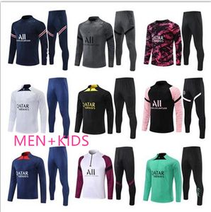 21/22/23 chandal tuta psgS hombres fútbol chándales traje de entrenamiento maillot jersey chaqueta kit 22 23 Messis mbappe hombres y niños fútbol chándal jogging survetement pie