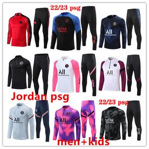 21 22 23 Jordan PSG MBAPPE voetbalshirt trainingspak 16 17 18 19 20 Retro Paris voetbaltrainingspak Half pull Lange mouw SERGIO RAMOS VERRATTI ICARDI volwassen kinderen