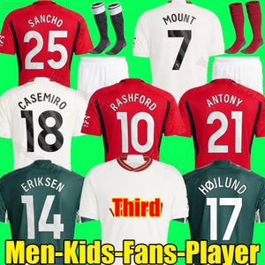 3XL 4XL 23 24 RASHFORD MOUNT soccer jerseys HOJLUND SANCHO Antony Martinez Casemiro 2023 football shirt fans player MANS UTDs B. FERNANDES MANCHESTERS men kids kit