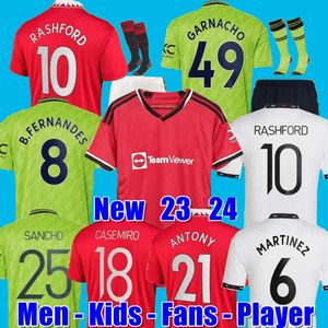 RASHFORD 22 23 24 soccer jerseys SANCHO Antony Martinez Casemiro Eriksen 2022 2023 football shirt fans player MANS UTDs MARTIAL B. FERNANDES MANCHESTERS men kids kit