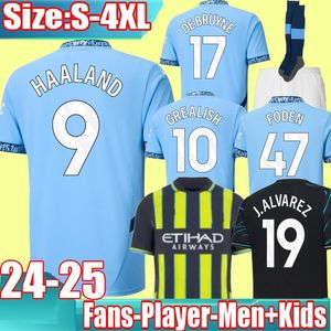 S-4XL HAALAND Vierde voetbalshirts 23 24 25 de Bruyne Mans Cities GREALISH GVARDIOL FODEN 2024 2025 Speciaal derde voetbalhemd Mannen Alvarez Rodrigo Uniformen