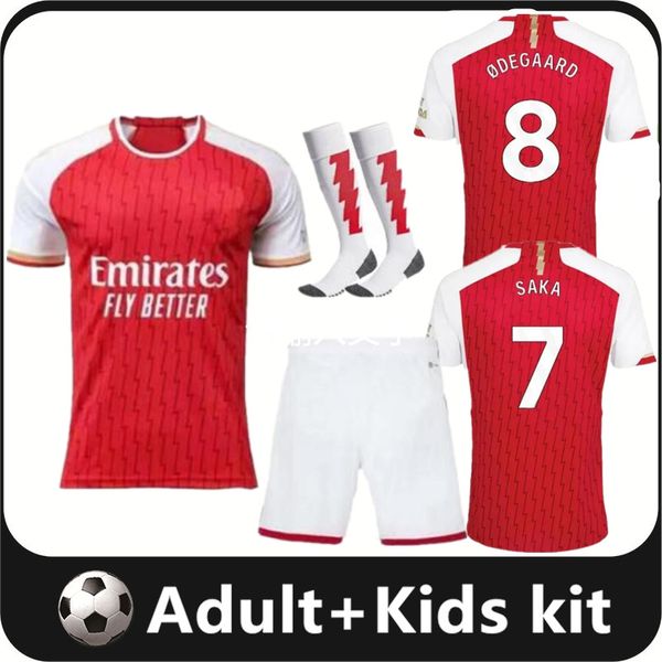 23 24 Arsen camisetas de fútbol ODEGAARD THOMAS PEPE SAKA TIERNEY HENRY WILLIAN SMITH ROWE 2023 2024 Conjunto de camiseta de fútbol para adultos Hombres Niños Kit uniforme