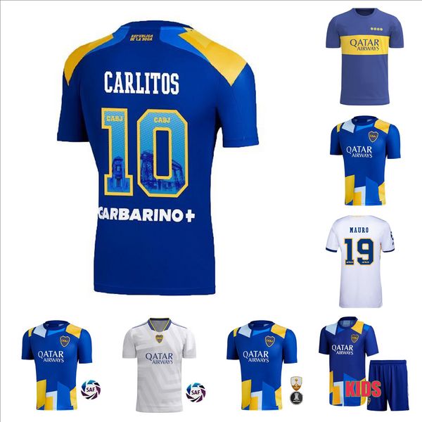 21/22 Boca Juniors Jersey de football Maradona Home Blue Tevez Medina Varela Izquierdoz Shirt de football Varela Izquierdo