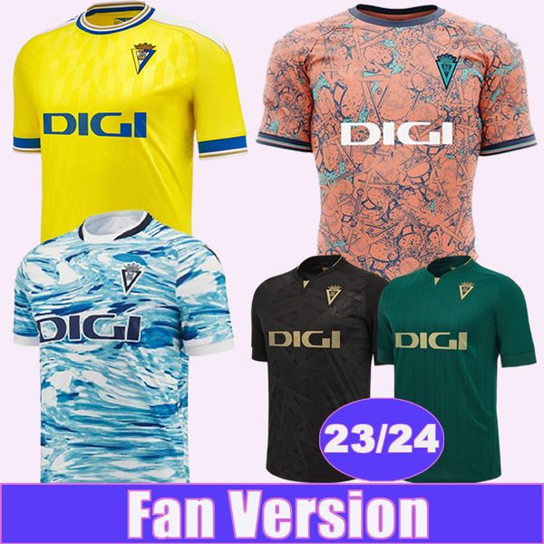 23 24 Cadix Mens Soccer Jerseys BRIAN SOBRINO R. ALCARAZ FALI ALEX Home Away Carnival Éditions spéciales Chemise de football à manches courtes