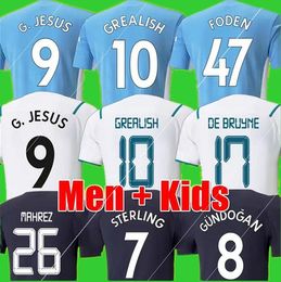 21 22 special DE BRUYNE GREALISH voetbalshirts keeper 2021 2022 FERRAN G.JESUS thuis STERLING MAHREZ FERRAN FODEN PLAYER VERSION MAN KIDS KIT voetbalshirt