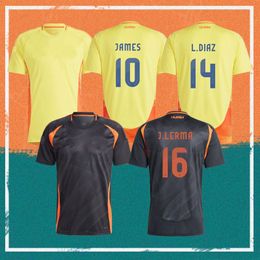 2024 Colombie # 10 JAMES Soccer Jerseys 24/25 Accueil # 9 FALCAO # 11 CUADRAD Chemise GUARIN DUVAN L.DIAZ SANCHEZ Équipe nationale VALDERRAMA Uniforme de football