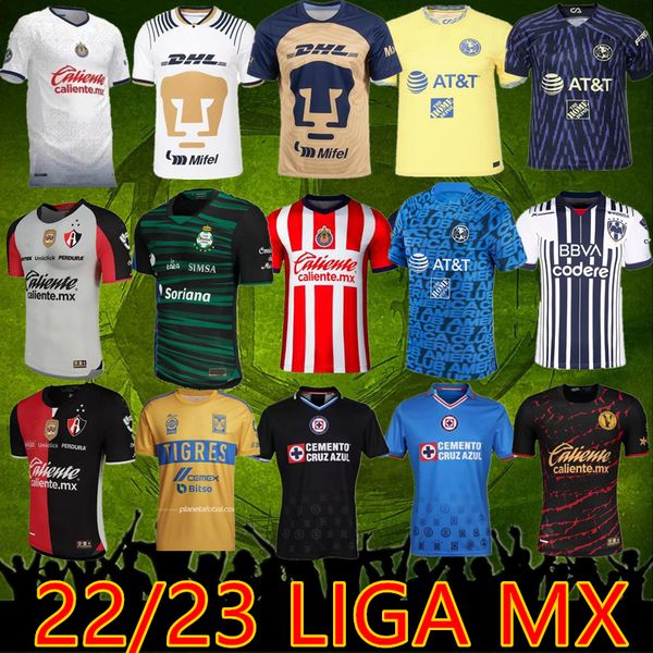 Maillots de football Liga mx 22 23 Club America leon Monterrey 2022 2023 Santos Laguna Tijuana Cruz Azul NAUL Tigres Chivas Camisas Necaxa Rayados Atlas UNAM Maillot de football