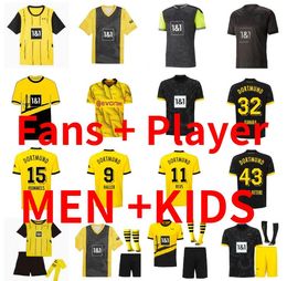 24 25 Dortmund Haller Adeyemi Hazard Sancho Soccer Jerseys 2024 2025 BYNOE-GITTENS REUS NEONGELB HUMMELS REYNA Brandt Men Kids Kits PALYER Version de football