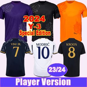 23 24 Alaba Vini Jr.Kroos Player Version Mens Soccer Jerseys 2024 Y-3 Bellingham Modric Rodrygo Camavinga Valverde Home Away 3rd 2024 Special Editions Football Shirts