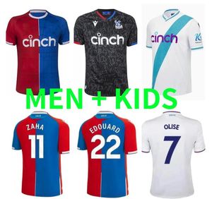 23 24 Crystal Olise Zaha Eze Palace Soccer Jerseys 2023 2024 MILIVOJEVIC J.AYEW BENTEKE MATETA McARTHUR Chemise de football Riedewald Uniforme Hommes Kit Enfants Version Joueur