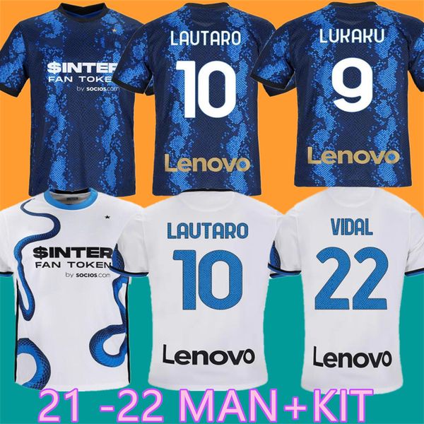 21 22 INTERes camisetas de fútbol LUKAKU MILAN VIDAL BARELLA LAUTARO ERIKSEN ALEXIS 21 22 hombre camiseta de fútbol kit uniformes